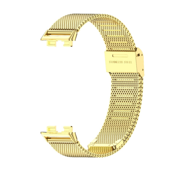 For Huawei Band 8 / 9 / 10 Mijobs Milan Buckle Stainless Steel Watch Band(Gold)