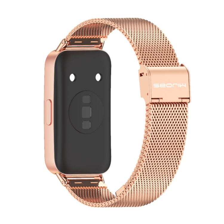 For Huawei Band 8 / 9 / 10 Mijobs Milan Buckle Stainless Steel Watch Band(Rose Gold) - free shipping - PMC TechLife - Order now!
