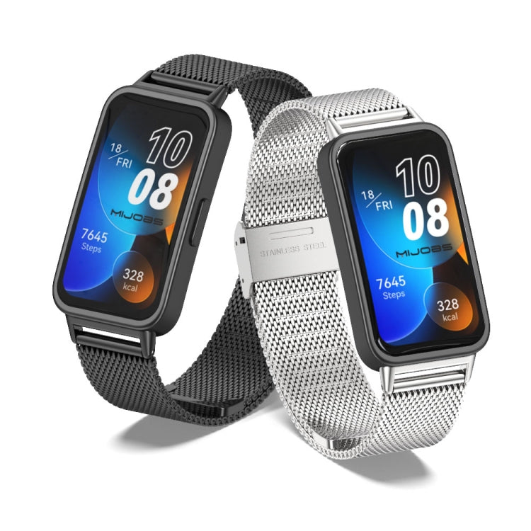 For Huawei Band 8 / 9 / 10 Mijobs Milan Buckle Stainless Steel Watch Band(Gold)