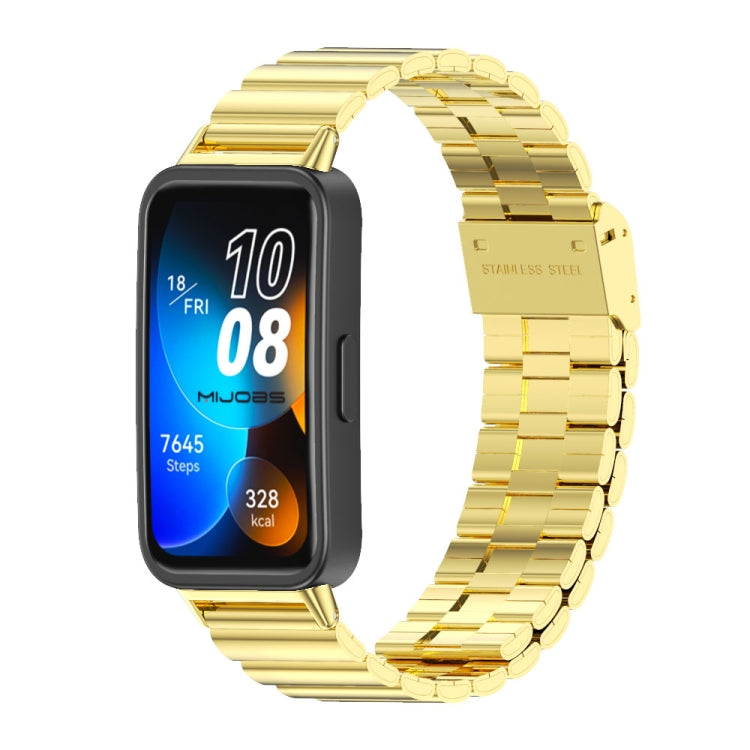 For Huawei Band 8 / 9 / 10 Mijobs Bamboo Buckle Stainless Steel Watch Band(Gold) - free shipping - PMC TechLife - Order now!