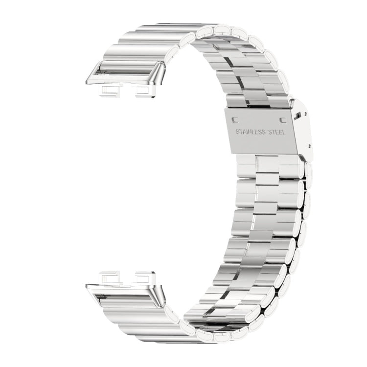 For Huawei Band 8 / 9 / 10 Mijobs Bamboo Buckle Stainless Steel Watch Band(Silver) - Watch Bands by MIJOBS | Online Shopping South Africa | PMC TechLife | Buy Now Pay Later Mobicred