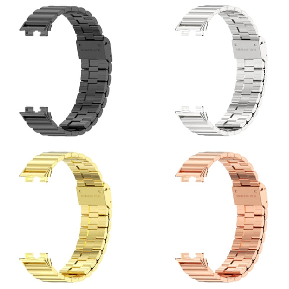 For Huawei Band 8 / 9 / 10 Mijobs Bamboo Buckle Stainless Steel Watch Band(Silver)