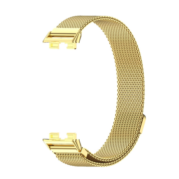 For Huawei Band 8 / 9 / 10 Mijobs Milan Magnetic Stainless Steel Watch Band(Gold)