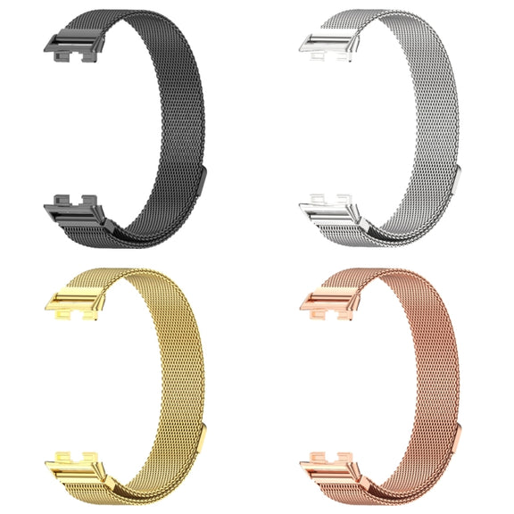 For Huawei Band 8 / 9 / 10 Mijobs Milan Magnetic Stainless Steel Watch Band(Gold)