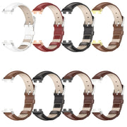 For Huawei Band 8 / 9 / 10 Mijobs Cowhide Leather Watch Band(White Silver)