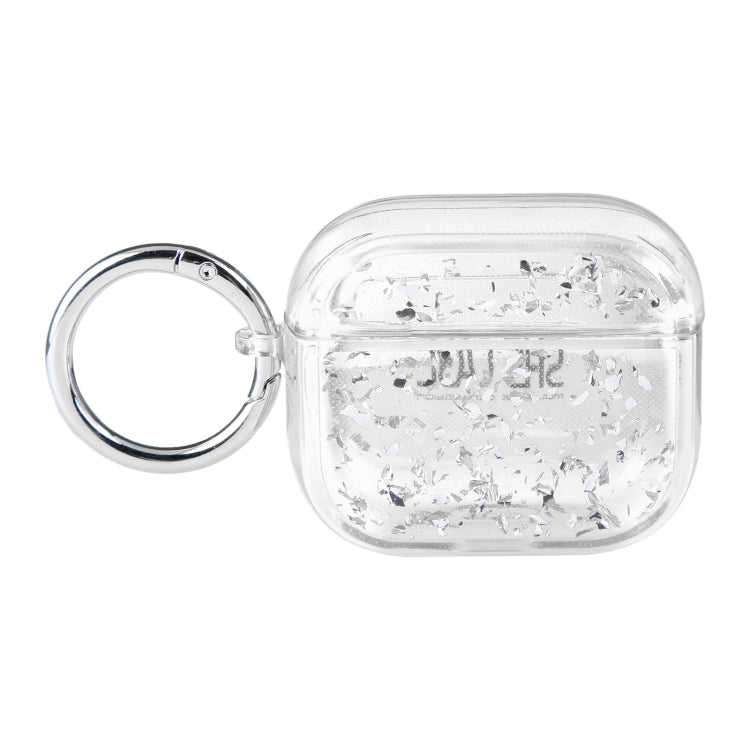 For AirPods 3 Silver Foil Epoxy Bluetooth Earphone Protective Case(Transparent) - For AirPods 3 by PMC Jewellery | Online Shopping South Africa | PMC Jewellery | Buy Now Pay Later Mobicred