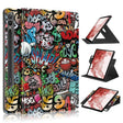 For Samsung Galaxy Tab S9 360 Rotation Stand Painted Smart Leather Tablet Case(Graffiti) - free shipping - PMC Jewellery - Order now!