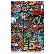 For Samsung Galaxy Tab S9 360 Rotation Stand Painted Smart Leather Tablet Case(Graffiti)
