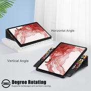 For Samsung Galaxy Tab S9 360 Rotation Stand Painted Smart Leather Tablet Case(Graffiti)
