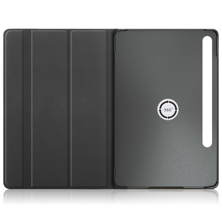 For Samsung Galaxy Tab S9 360 Rotation Stand Painted Smart Leather Tablet Case(Milky Way)