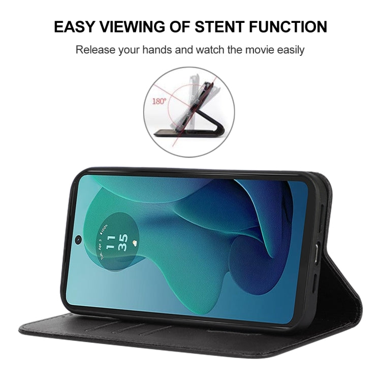 For Motorola Moto G 5G 2024 Magnetic Closure Leather Phone Case(Black) - Motorola Cases by PMC TechLife | Online Shopping South Africa | PMC TechLife | Buy Now Pay Later Mobicred