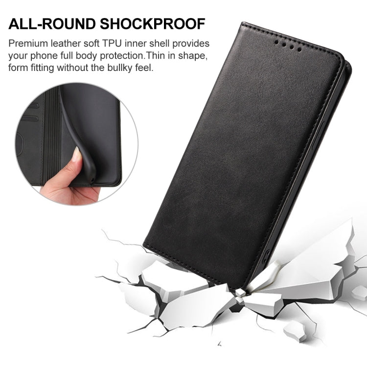 For Motorola Moto G 5G 2024 Magnetic Closure Leather Phone Case(Black) - Motorola Cases by PMC TechLife | Online Shopping South Africa | PMC TechLife | Buy Now Pay Later Mobicred