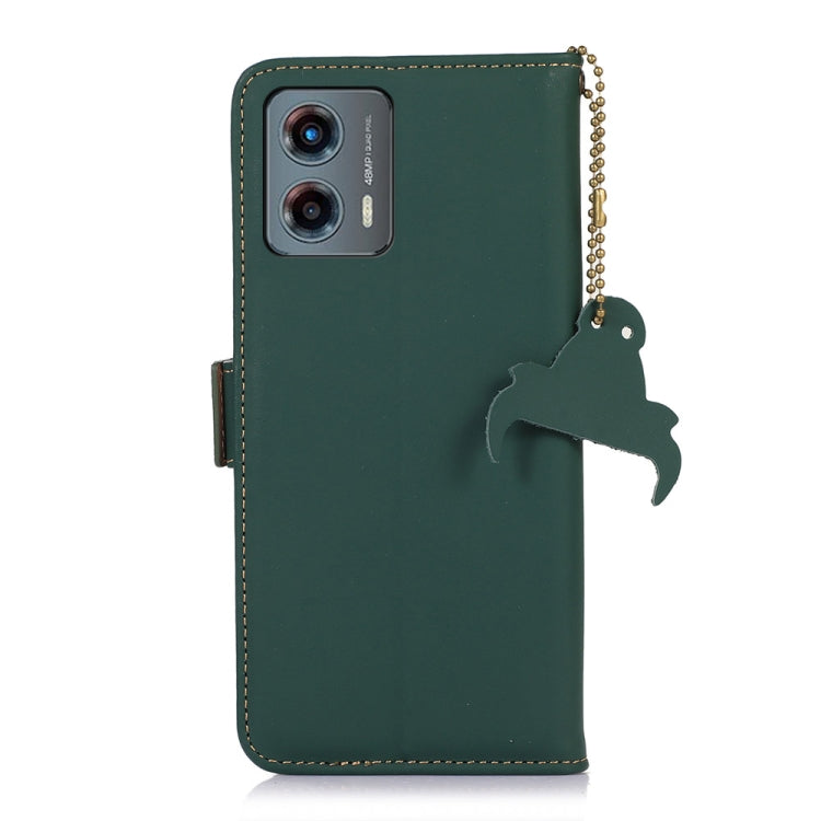 For Motorola Moto G 5G 2023 Genuine Leather Magnetic RFID Leather Phone Case(Green)