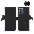 For Motorola Moto G14 4G Genuine Leather Magnetic RFID Leather Phone Case(Black) - Motorola Cases by PMC TechLife | Online Shopping South Africa | PMC TechLife | Buy Now Pay Later Mobicred