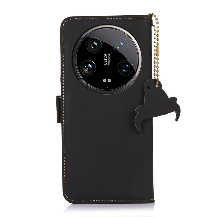 For Motorola Moto G24 / G04 Genuine Leather Magnetic RFID Leather Phone Case(Black) - Motorola Cases by PMC TechLife | Online Shopping South Africa | PMC TechLife | Buy Now Pay Later Mobicred