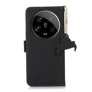 For Motorola Moto G24 / G04 Genuine Leather Magnetic RFID Leather Phone Case(Black)