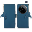 For Motorola Moto G24 / G04 Genuine Leather Magnetic RFID Leather Phone Case(Blue) - Motorola Cases by PMC TechLife | Online Shopping South Africa | PMC TechLife | Buy Now Pay Later Mobicred