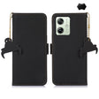 For Motorola Moto G64 5G Genuine Leather Magnetic RFID Leather Phone Case(Black) - Motorola Cases by PMC TechLife | Online Shopping South Africa | PMC TechLife | Buy Now Pay Later Mobicred