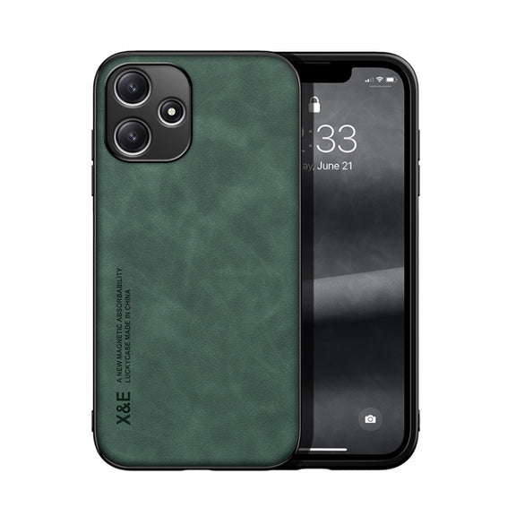 For Xiaomi Redmi 12 5G Skin Feel Magnetic Leather Back Phone Case(Green)
