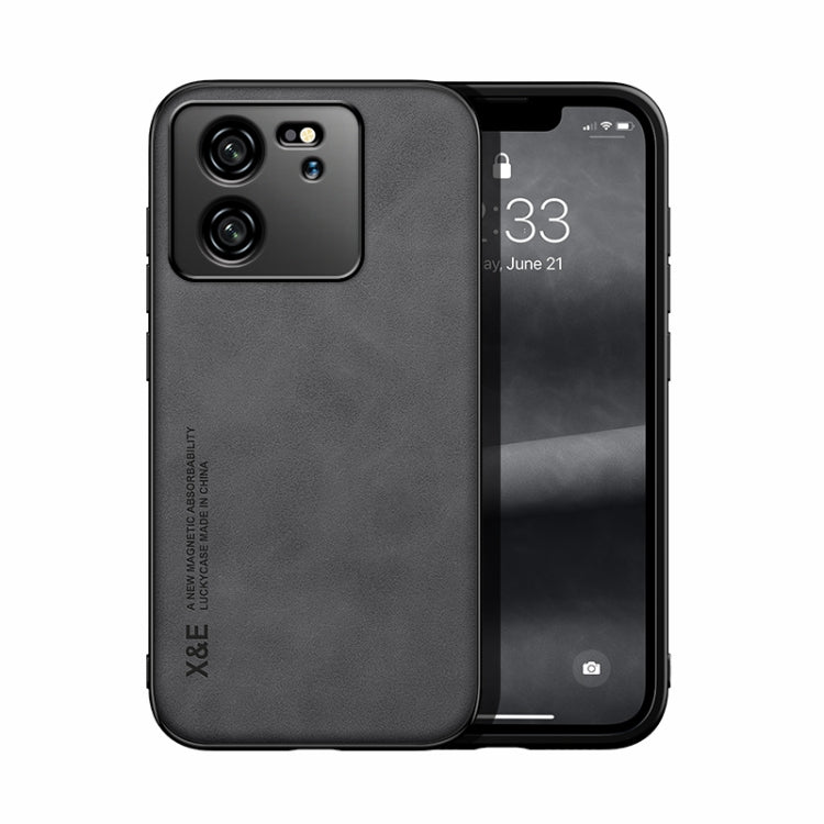 For Xiaomi Redmi K60 Ultra Skin Feel Magnetic Leather Back Phone Case(Dark Grey) - Redmi K60 Ultra Cases by PMC TechLife | Online Shopping South Africa | PMC TechLife | Buy Now Pay Later Mobicred
