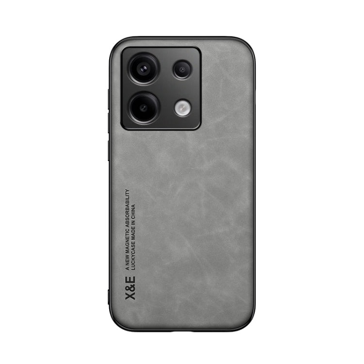 For Xiaomi Redmi Note 13 Pro 5G Skin Feel Magnetic Leather Back Phone Case(Light Grey) - Note 13 Pro Cases by PMC TechLife | Online Shopping South Africa | PMC TechLife | Buy Now Pay Later Mobicred
