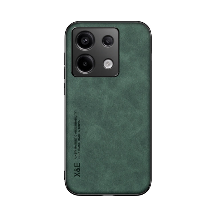 For Xiaomi Redmi Note 13 Pro 5G Skin Feel Magnetic Leather Back Phone Case(Green) - Note 13 Pro Cases by PMC TechLife | Online Shopping South Africa | PMC TechLife | Buy Now Pay Later Mobicred