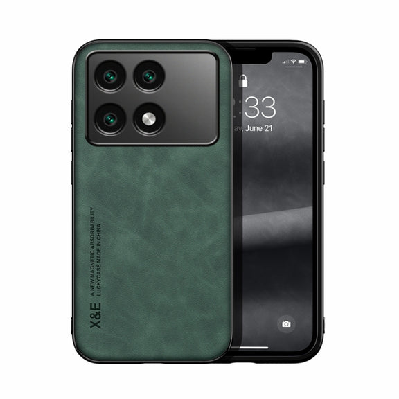 For Xiaomi Redmi K70 Skin Feel Magnetic Leather Back Phone Case(Green)