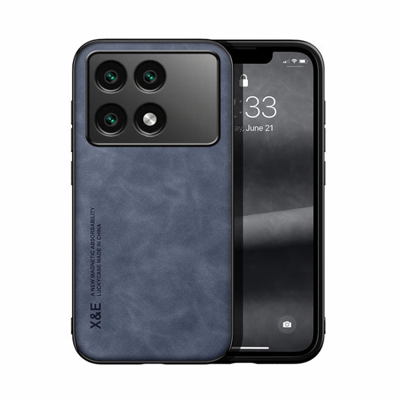 For Xiaomi Redmi K70 Skin Feel Magnetic Leather Back Phone Case(Blue)