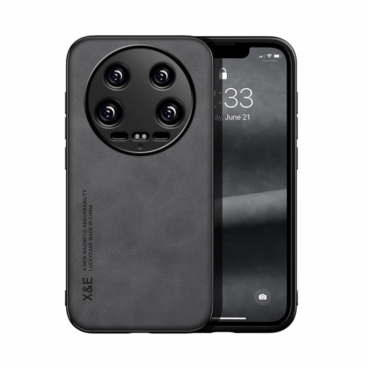 For Xiaomi 14 Ultra Skin Feel Magnetic Leather Back Phone Case(Dark Grey) - 14 Ultra Cases by PMC TechLife | Online Shopping South Africa | PMC TechLife | Buy Now Pay Later Mobicred