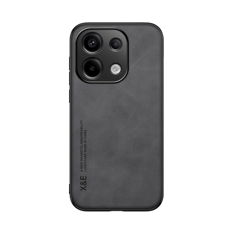 For Xiaomi Redmi Note 13 Pro 4G Skin Feel Magnetic Leather Back Phone Case(Dark Grey) - Note 13 Pro Cases by PMC TechLife | Online Shopping South Africa | PMC TechLife | Buy Now Pay Later Mobicred