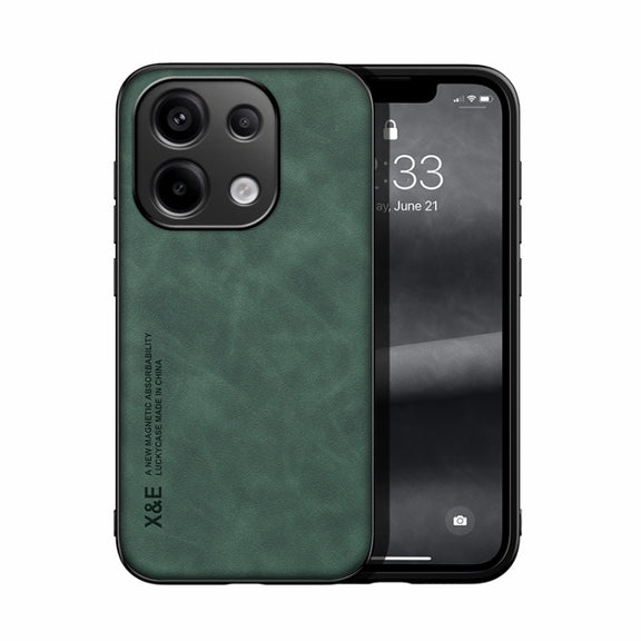For Xiaomi Redmi Note 13 Pro 4G Skin Feel Magnetic Leather Back Phone Case(Green)