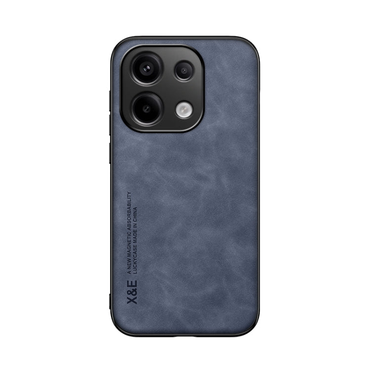 For Xiaomi Redmi Note 13 Pro 4G Skin Feel Magnetic Leather Back Phone Case(Blue) - Xiaomi Cases by PMC TechLife | Online Shopping South Africa | PMC TechLife | Buy Now Pay Later Mobicred