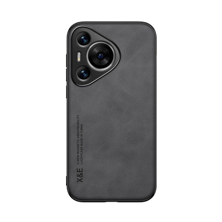 For Huawei Pura 70 Skin Feel Magnetic Leather Back Phone Case(Dark Grey)
