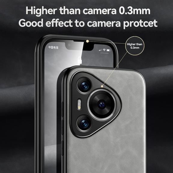 For Huawei Pura 70 Pro Skin Feel Magnetic Leather Back Phone Case(Dark Grey)