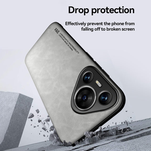 For Huawei Pura 70 Pro Skin Feel Magnetic Leather Back Phone Case(Dark Grey)