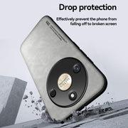 For Honor Magic6 Pro Skin Feel Magnetic Leather Back Phone Case(Dark Grey)