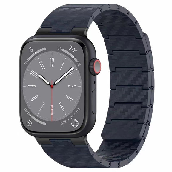 For Apple Watch SE 2023 44mm Carbon Fiber Magnetic Loop Watch Band(Midnight Blue)