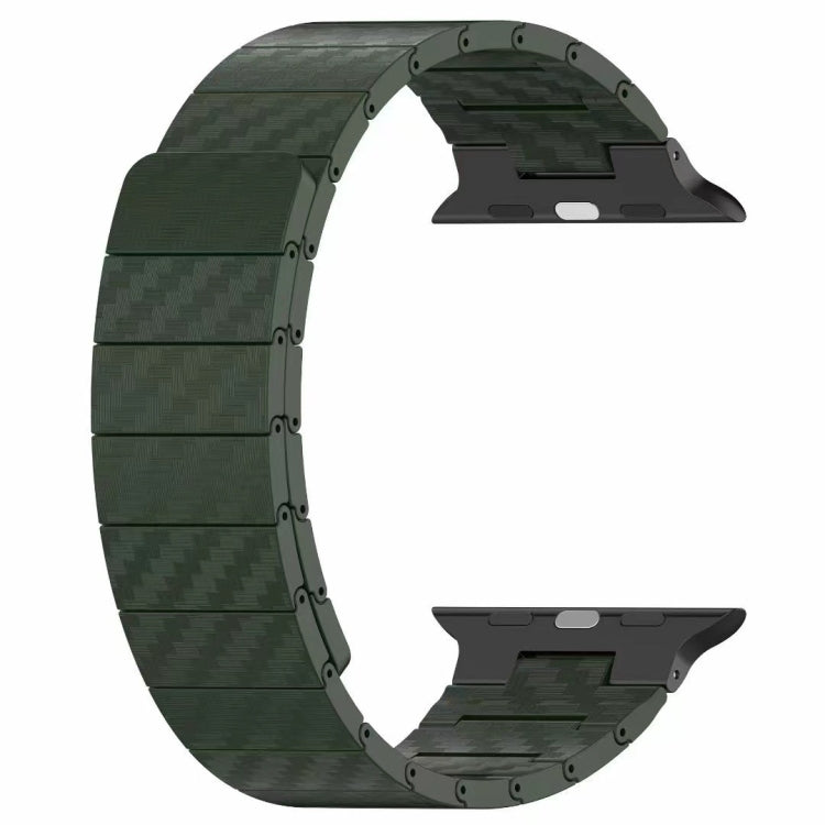 For Apple Watch SE 2023 44mm Carbon Fiber Magnetic Loop Watch Band(Midnight Blue)