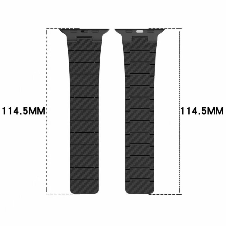 For Apple Watch SE 2023 44mm Carbon Fiber Magnetic Loop Watch Band(Midnight Blue)