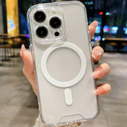 For iPhone 16 Plus Space MagSafe Acrylic Hybrid TPU Phone Case(Transparent)