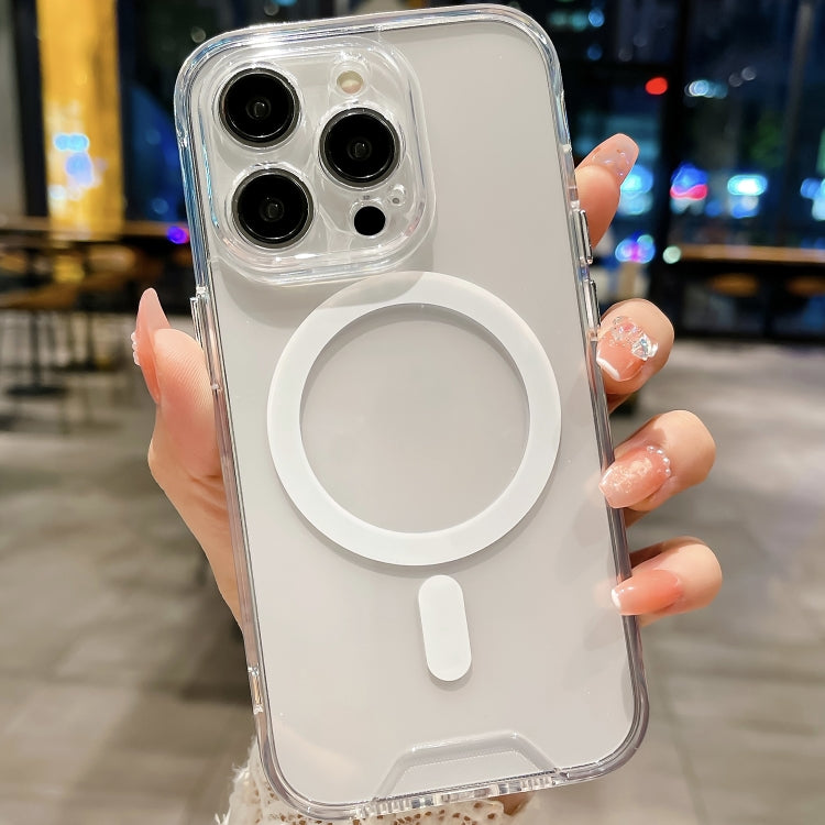 For iPhone 16 Space MagSafe Acrylic Hybrid TPU Phone Case(Transparent)