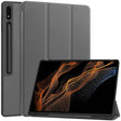 For Samsung Galaxy Tab S10 Ultra / S9 Ultra 3-Fold Pure Color TPU Smart Leather Tablet Case with Pen Slot(Grey) - Galaxy Tab S9 Ultra Cases by PMC Jewellery | Online Shopping South Africa | PMC Jewellery | Buy Now Pay Later Mobicred