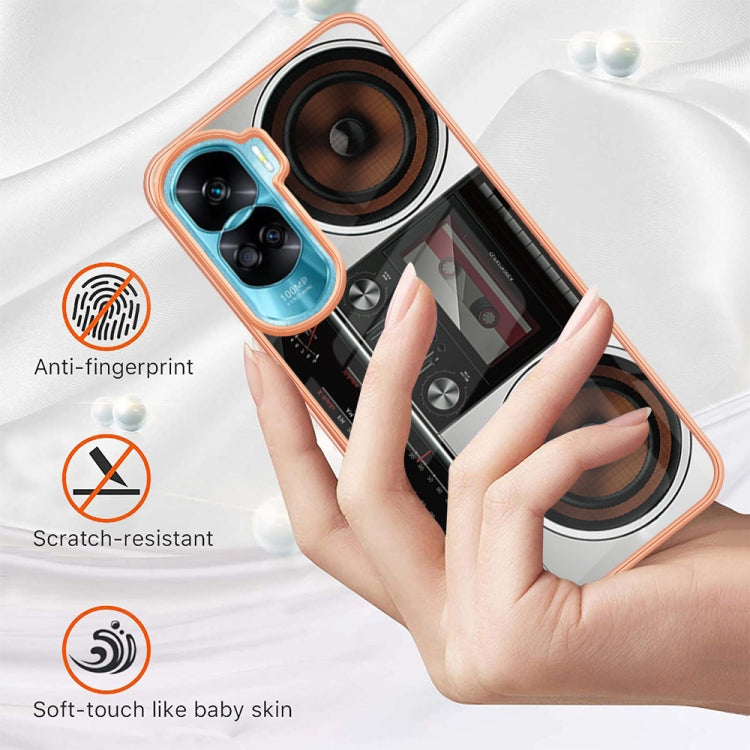 For Honor 90 Lite 5G Electroplating Marble Dual-side IMD Phone Case(Retro Radio) - Honor Cases by PMC TechLife | Online Shopping South Africa | PMC TechLife | Buy Now Pay Later Mobicred