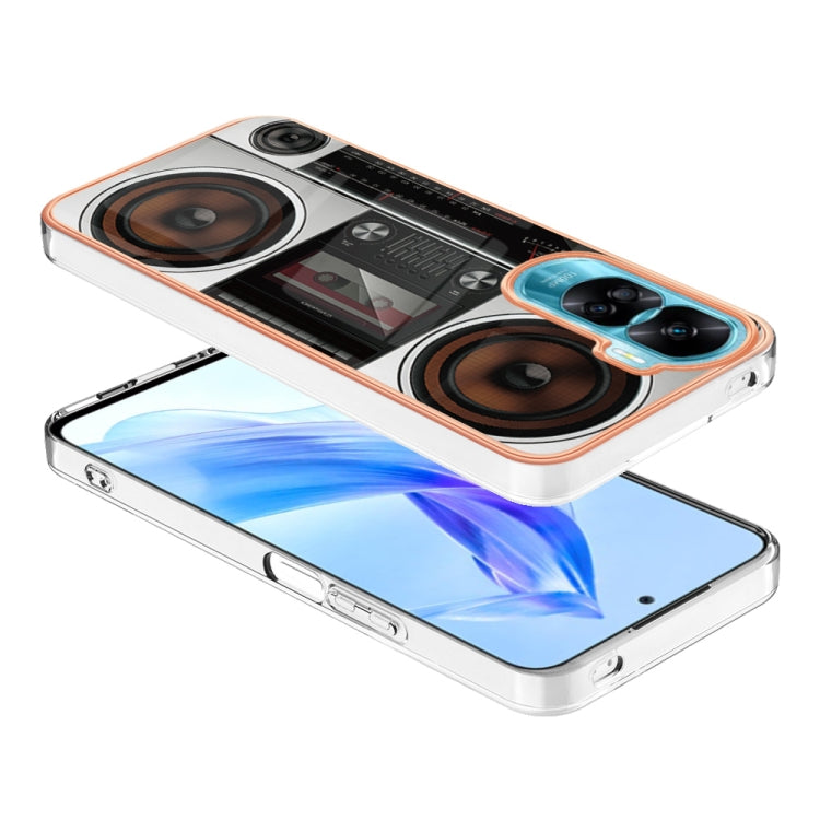 For Honor 90 Lite 5G Electroplating Marble Dual-side IMD Phone Case(Retro Radio) - Honor Cases by PMC TechLife | Online Shopping South Africa | PMC TechLife | Buy Now Pay Later Mobicred
