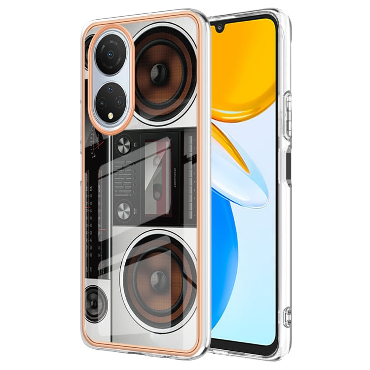 For Honor X7 Electroplating Marble Dual-side IMD Phone Case(Retro Radio) - Honor Cases by PMC TechLife | Online Shopping South Africa | PMC TechLife | Buy Now Pay Later Mobicred
