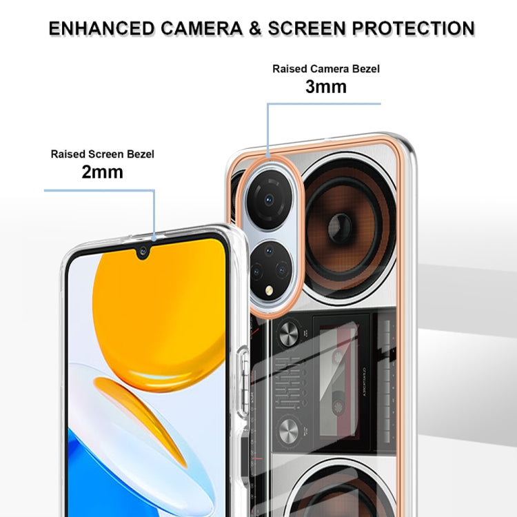 For Honor X7 Electroplating Marble Dual-side IMD Phone Case(Retro Radio) - Honor Cases by PMC TechLife | Online Shopping South Africa | PMC TechLife | Buy Now Pay Later Mobicred