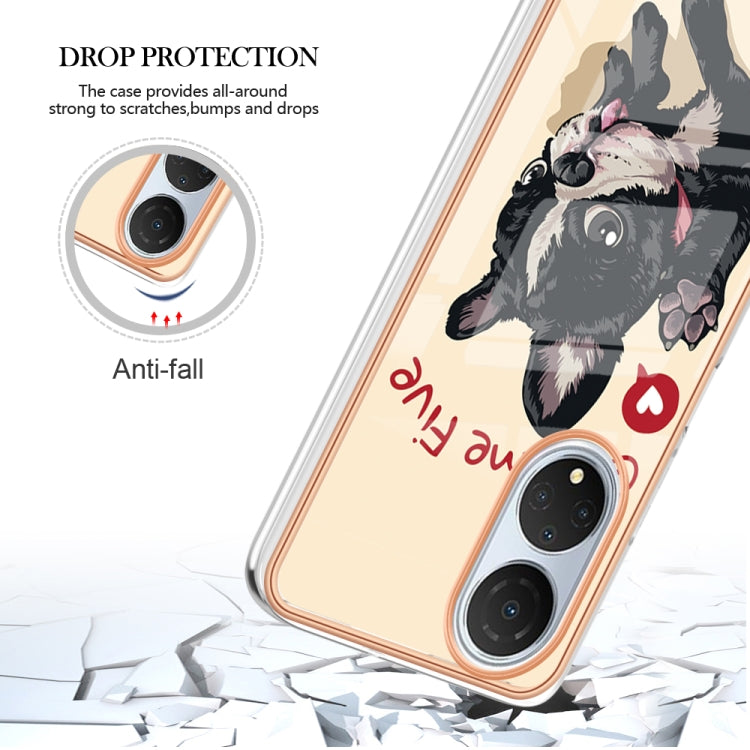 For Honor X7 Electroplating Marble Dual-side IMD Phone Case(Lucky Dog) - Honor Cases by PMC TechLife | Online Shopping South Africa | PMC TechLife | Buy Now Pay Later Mobicred
