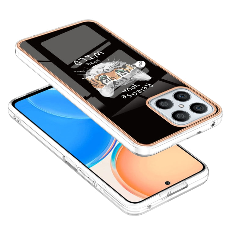 For Honor X8 4G Electroplating Marble Dual-side IMD Phone Case(Natural Growth) - Honor Cases by PMC TechLife | Online Shopping South Africa | PMC TechLife | Buy Now Pay Later Mobicred