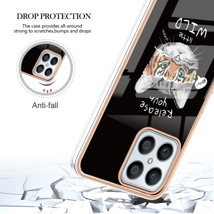 For Honor X8 4G Electroplating Marble Dual-side IMD Phone Case(Natural Growth) - Honor Cases by PMC TechLife | Online Shopping South Africa | PMC TechLife | Buy Now Pay Later Mobicred