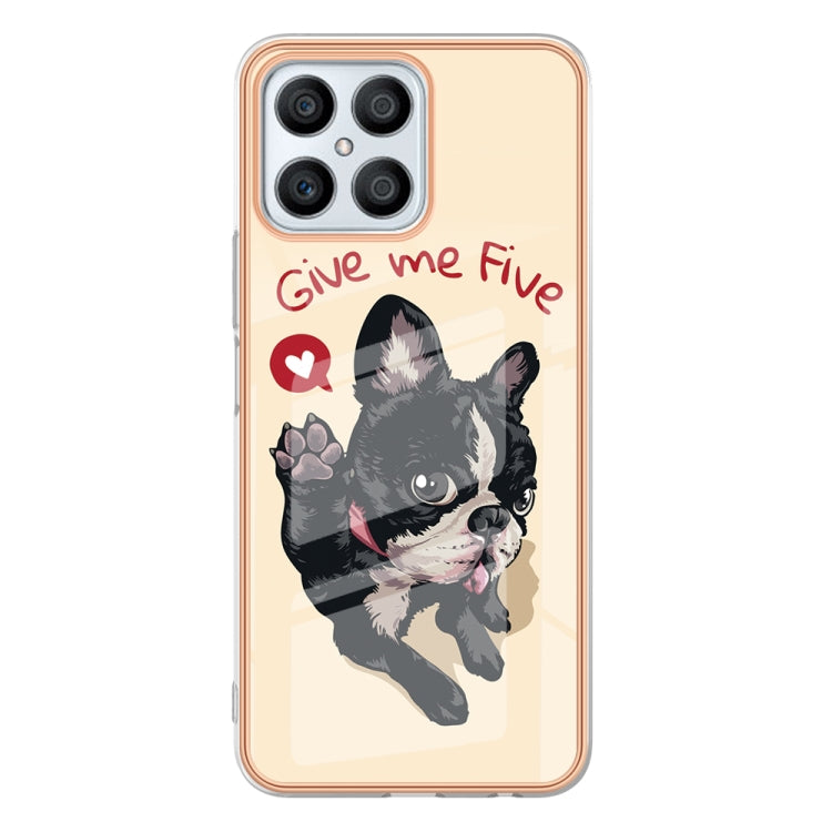 For Honor X8 4G Electroplating Marble Dual-side IMD Phone Case(Lucky Dog) - Honor Cases by PMC TechLife | Online Shopping South Africa | PMC TechLife | Buy Now Pay Later Mobicred